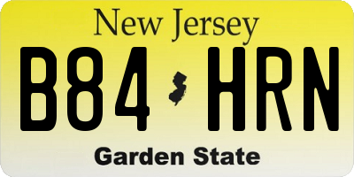 NJ license plate B84HRN