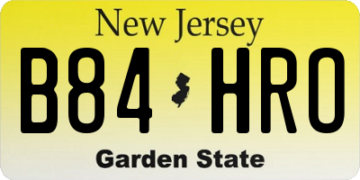 NJ license plate B84HRO