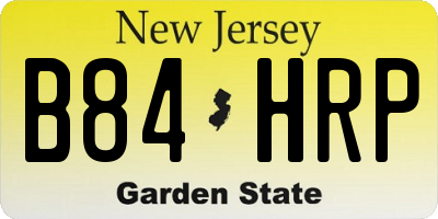 NJ license plate B84HRP