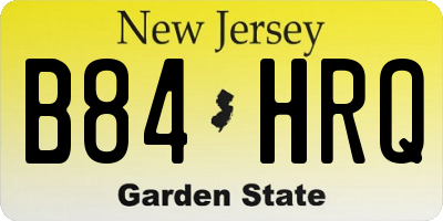 NJ license plate B84HRQ