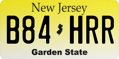 NJ license plate B84HRR