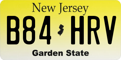 NJ license plate B84HRV