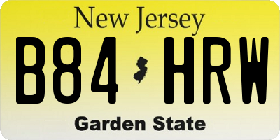 NJ license plate B84HRW