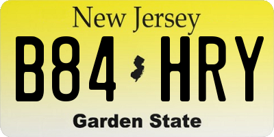 NJ license plate B84HRY