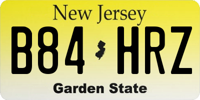 NJ license plate B84HRZ