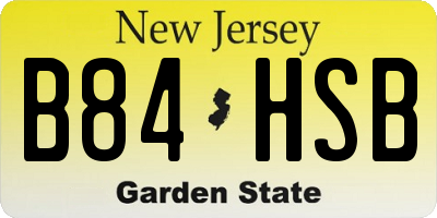 NJ license plate B84HSB