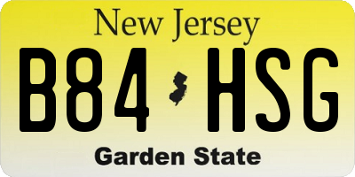 NJ license plate B84HSG