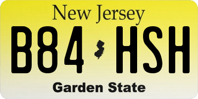 NJ license plate B84HSH