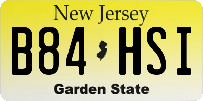 NJ license plate B84HSI