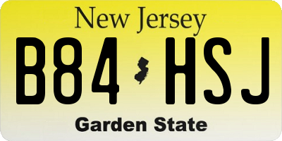 NJ license plate B84HSJ