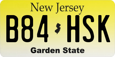 NJ license plate B84HSK