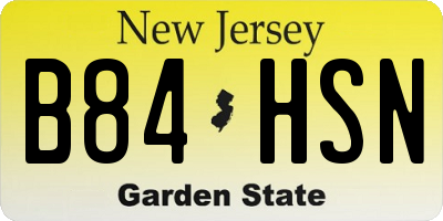 NJ license plate B84HSN