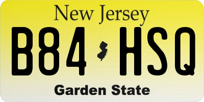 NJ license plate B84HSQ