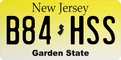 NJ license plate B84HSS