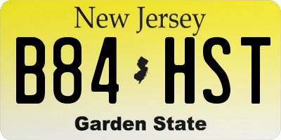 NJ license plate B84HST