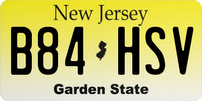 NJ license plate B84HSV