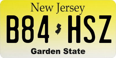 NJ license plate B84HSZ
