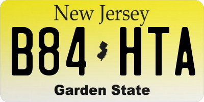 NJ license plate B84HTA