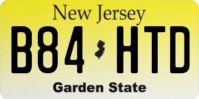 NJ license plate B84HTD