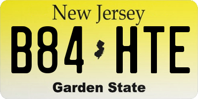 NJ license plate B84HTE