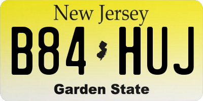 NJ license plate B84HUJ