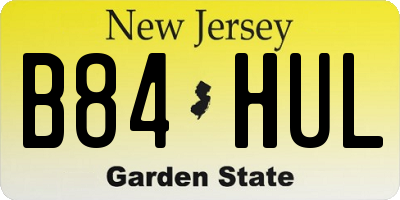 NJ license plate B84HUL