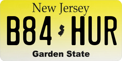 NJ license plate B84HUR