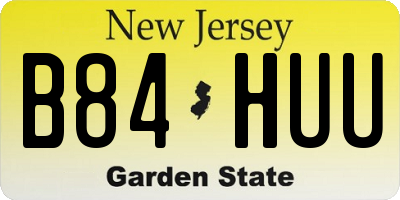 NJ license plate B84HUU