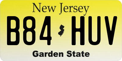 NJ license plate B84HUV