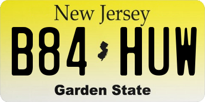 NJ license plate B84HUW