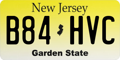 NJ license plate B84HVC