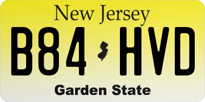 NJ license plate B84HVD
