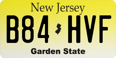 NJ license plate B84HVF