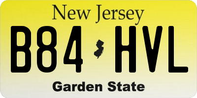 NJ license plate B84HVL