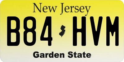 NJ license plate B84HVM