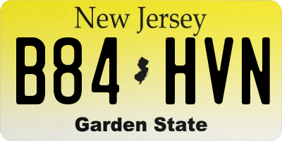NJ license plate B84HVN