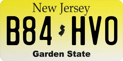 NJ license plate B84HVO