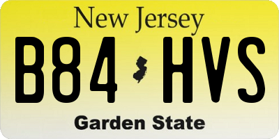 NJ license plate B84HVS