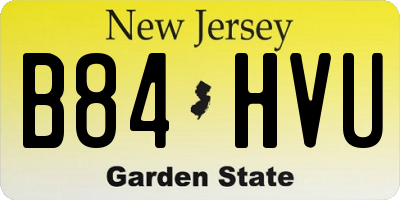 NJ license plate B84HVU