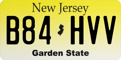 NJ license plate B84HVV