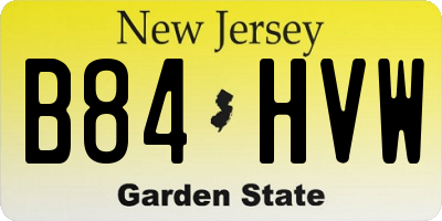 NJ license plate B84HVW