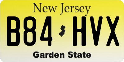 NJ license plate B84HVX