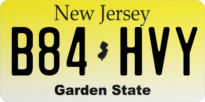 NJ license plate B84HVY
