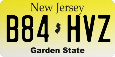 NJ license plate B84HVZ