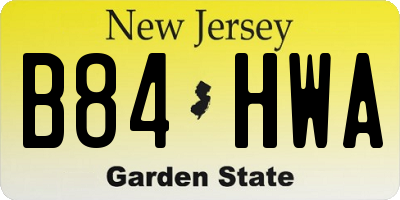 NJ license plate B84HWA