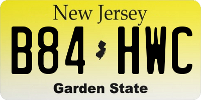 NJ license plate B84HWC