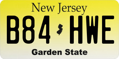 NJ license plate B84HWE