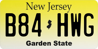 NJ license plate B84HWG