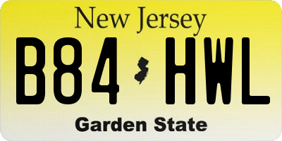 NJ license plate B84HWL