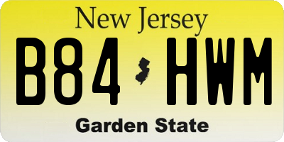 NJ license plate B84HWM